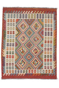 Orientalischer Kelim Afghan Old Stil Teppich 154X201 Dunkelrot/Braun Wolle, Afghanistan Carpetvista