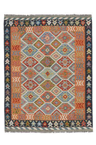  Orientalsk Kelim Afghan Old Style Teppe 153X201 Brun/Svart Ull, Afghanistan Carpetvista