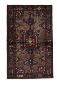 Hamadan Teppich 131X208 Schwarz/Braun Wolle, Persien/Iran Carpetvista