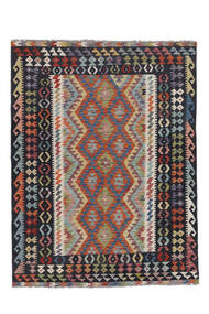 149X197 Kelim Afghan Old Style Teppe Orientalsk Svart/Mørk Rød (Ull, Afghanistan) Carpetvista