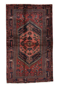 128X216 絨毯 オリエンタル ハマダン ブラック/ダークレッド (ウール, ペルシャ/イラン) Carpetvista