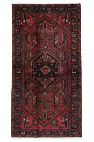 絨毯 ペルシャ ハマダン 126X235 ブラック/ダークレッド (ウール, ペルシャ/イラン)