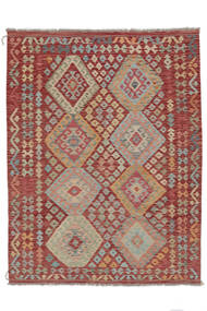 163X210 Alfombra Kilim Afghan Old Style Oriental Rojo Oscuro/Marrón (Lana, Afganistán) Carpetvista