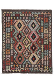 Kelim Afghan Old Stil Teppich 157X195 Schwarz/Dunkelrot Wolle, Afghanistan Carpetvista