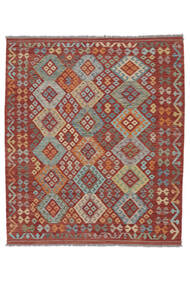  Orientalischer Kelim Afghan Old Stil Teppich 152X197 Dunkelrot/Braun Wolle, Afghanistan Carpetvista