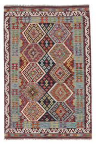 Kelim Afghan Old Stil Teppich 127X191 Dunkelrot/Grün Wolle, Afghanistan Carpetvista
