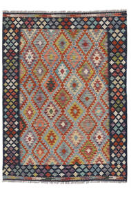 絨毯 オリエンタル キリム アフガン オールド スタイル 144X196 ブラック/ダークレッド (ウール, アフガニスタン)