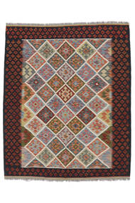 絨毯 オリエンタル キリム アフガン オールド スタイル 162X196 ブラック/ダークレッド (ウール, アフガニスタン)