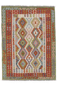 絨毯 キリム アフガン オールド スタイル 146X200 茶色/ダークレッド (ウール, アフガニスタン)