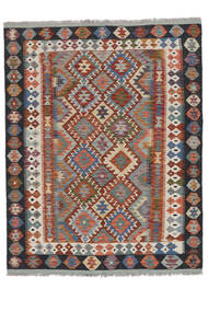  Kelim Afghan Old Style Matot 153X195 Tummanpunainen/Tummanharmaa Carpetvista