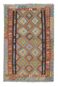 120X184 絨毯 キリム アフガン オールド スタイル オリエンタル 茶色/ダークグレー (ウール, アフガニスタン) Carpetvista