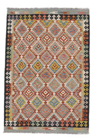 絨毯 オリエンタル キリム アフガン オールド スタイル 123X180 茶色/ダークレッド (ウール, アフガニスタン)