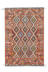  Itämainen Kelim Afghan Old Style Matot Matto 129X192 Tummanpunainen/Tummanharmaa Villa, Afganistan Carpetvista