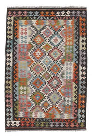 122X186 Kelim Afghan Old Style Matot Matto Itämainen Musta/Ruskea (Villa, Afganistan) Carpetvista