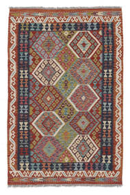 124X190 絨毯 キリム アフガン オールド スタイル オリエンタル ダークレッド/茶色 (ウール, アフガニスタン) Carpetvista
