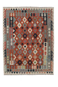 181X239 Kelim Afghan Old Style Teppe Orientalsk Mørk Rød/Brun (Ull, Afghanistan) Carpetvista