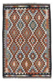 Kelim Afghan Old Stil Teppich 114X172 Dunkelrot/Schwarz Wolle, Afghanistan Carpetvista