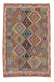  Kelim Afghan Old Style Matot 126X195 Ruskea/Tummanpunainen Carpetvista