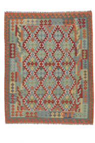 絨毯 キリム アフガン オールド スタイル 159X200 グリーン/ダークレッド (ウール, アフガニスタン)