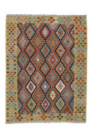 152X197 Kelim Afghan Old Style Tæppe Orientalsk Sort/Brun (Uld, Afghanistan) Carpetvista