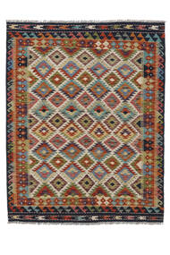 絨毯 オリエンタル キリム アフガン オールド スタイル 152X193 ダークレッド/ブラック (ウール, アフガニスタン)