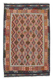  161X247 Kelim Afghan Old Style Tæppe Mørkerød/Brun Afghanistan Carpetvista