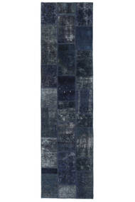 82X310 Tapis Patchwork Moderne De Couloir Noir (Laine, Perse/Iran) Carpetvista