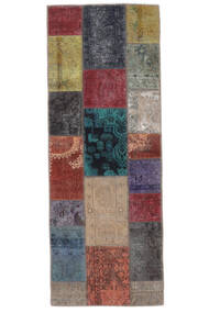  Patchwork - Persien/Iran 75X202 Vintage Persiano Tappeto Di Lana Grigio Scuro/Rosso Scuro Piccolo Carpetvista
