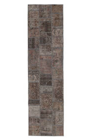 Patchwork Teppich 81X305 Läufer Braun/Schwarz Wolle, Persien/Iran Carpetvista