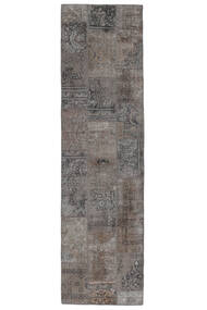 84X310 絨毯 パッチワーク モダン 廊下 カーペット 茶色/ブラック (ウール, ペルシャ/イラン) Carpetvista