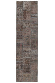 83X311 絨毯 パッチワーク モダン 廊下 カーペット 茶色/ブラック (ウール, ペルシャ/イラン) Carpetvista