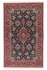  Persian Qum Kork/Silk Rug 133X217 Dark Red/Black (Wool, Persia/Iran)