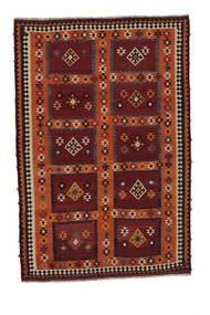 Tapete Kilim Vintage 191X283 Preto/Vermelho Escuro (Lã, Pérsia/Irão)