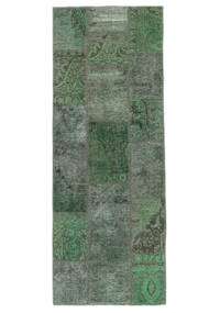 Tapete Persa Patchwork - Persien/Iran 75X201 Passadeira Verde Escuro/Verde (Lã, Pérsia/Irão)