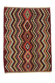 絨毯 オリエンタル キリム ヴィンテージ 143X193 ブラック/ダークレッド (ウール, ペルシャ/イラン)