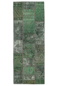 77X202 絨毯 Patchwork - Persien/Iran モダン 廊下 カーペット ダークグリーン/ブラック (ウール, ペルシャ/イラン) Carpetvista