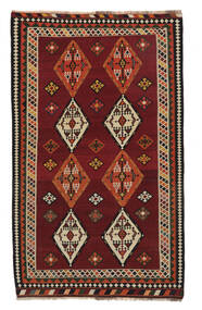  Persischer Kelim Vintage Teppich 157X263 Schwarz/Dunkelrot (Wolle, Persien/Iran