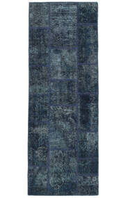  Patchwork - Persien/Iran 73X204 Vintage Perzsa Gyapjúszőnyeg Fekete/Sötétkék Kicsi Carpetvista