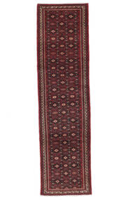  Hosseinabad Rug 84X298 Persian Wool Black/Dark Red Small Carpetvista