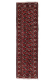 83X284 Turkaman Rug Oriental Runner
 Black/Dark Red (Wool, Persia/Iran) Carpetvista