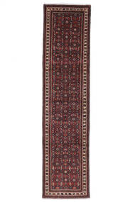 絨毯 ペルシャ ホセイナバード 72X296 廊下 カーペット ブラック/ダークレッド (ウール, ペルシャ/イラン)