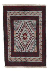 絨毯 バルーチ 83X119 ブラック/ダークグレー (ウール, ペルシャ/イラン)