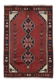 絨毯 ハマダン 77X113 ダークレッド/ブラック (ウール, ペルシャ/イラン)