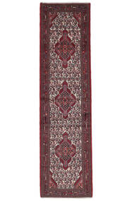  Orientalischer Asadabad Teppich 86X315 Läufer Schwarz/Dunkelrot Wolle, Persien/Iran Carpetvista