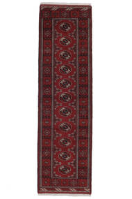 84X288 Turkaman Orientalisk Hallmatta Svart/Mörkröd (Ull, Persien/Iran) Carpetvista