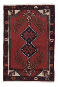 Χαλι Ανατολής Hamadan 83X123 Μαύρα/Σκούρο Κόκκινο (Μαλλί, Περσικά/Ιρανικά)