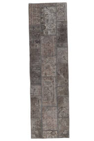72X257 Patchwork Teppich Moderner Läufer Braun/Schwarz (Wolle, Persien/Iran) Carpetvista