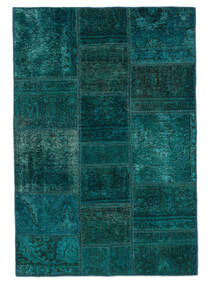絨毯 ペルシャ パッチワーク 107X156 ブラック/ダークターコイズ (ウール, ペルシャ/イラン)