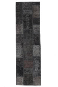 75X257 Patchwork - Persien/Iran Modern Hallmatta Svart (Ull, Persien/Iran) Carpetvista