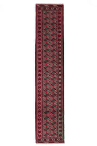  Turkaman Vloerkleed 78X380 Perzisch Wol Zwart/Donkerrood Klein Carpetvista